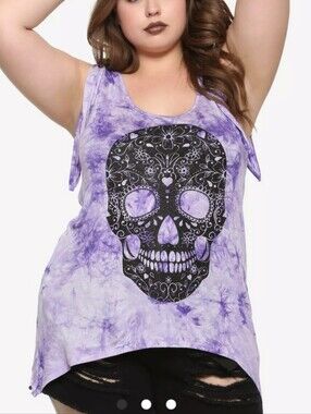 Hot Topic Tie Dye Sugar Skull Tank Nwt